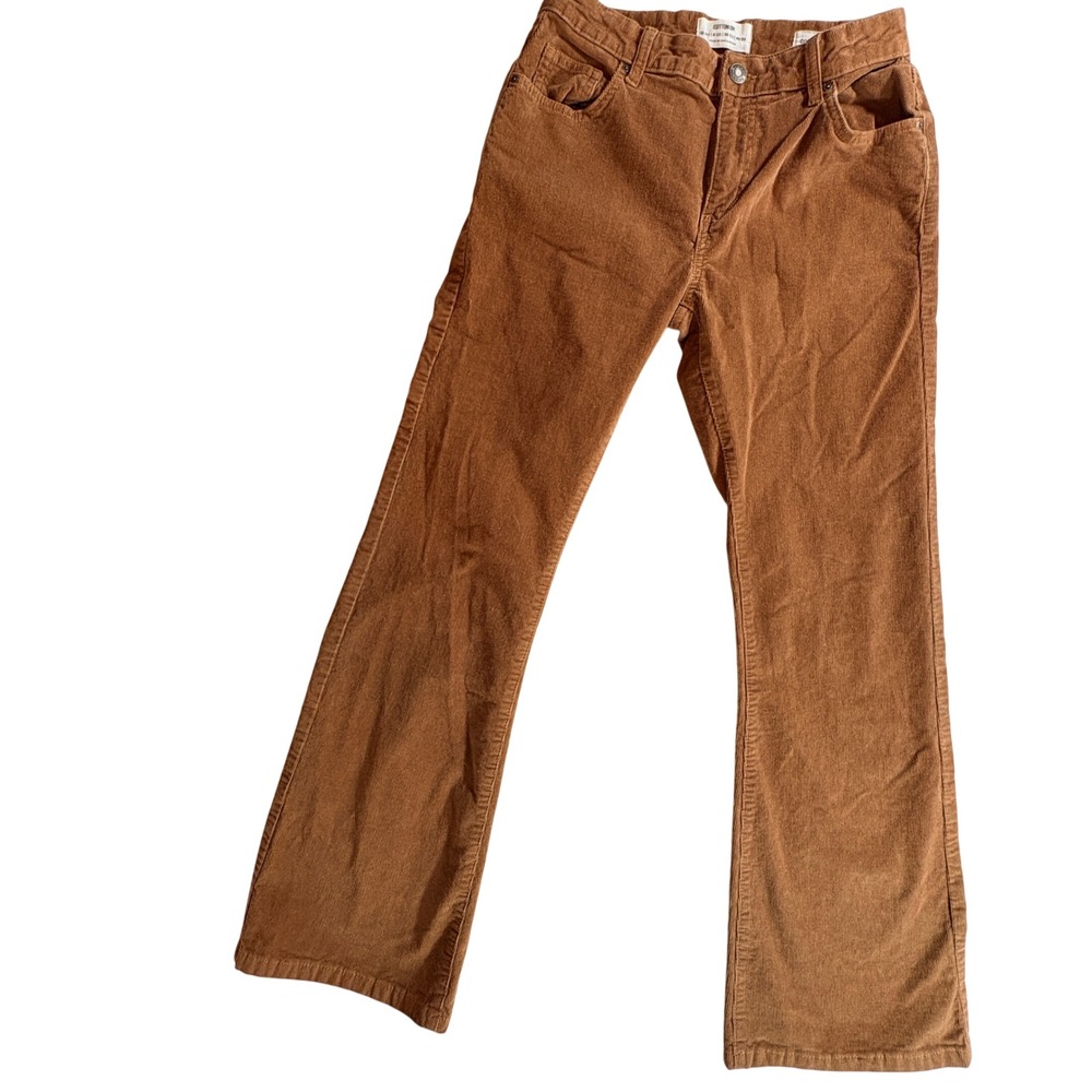 Cotton On Corduroy Pants Womens 6 Brown Bootleg Stretch Cord Jeans Mid Rise